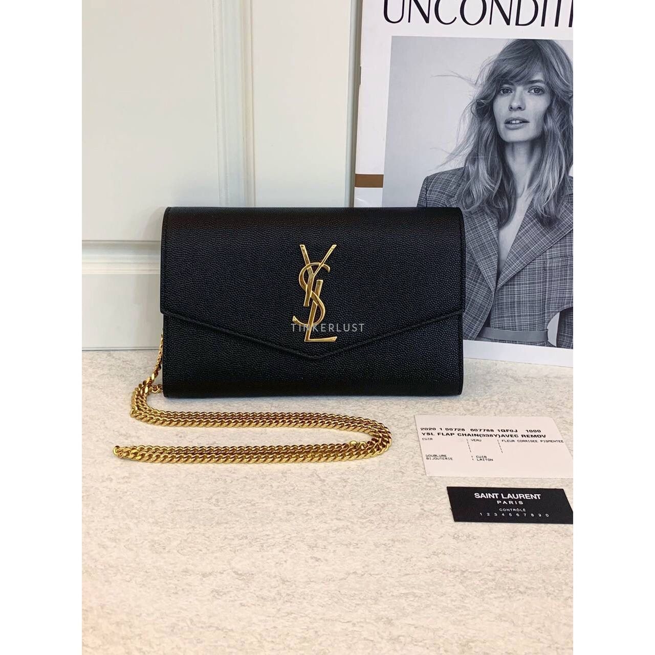 Yves Saint Laurent Uptown in Black GHW WOC Slingbag