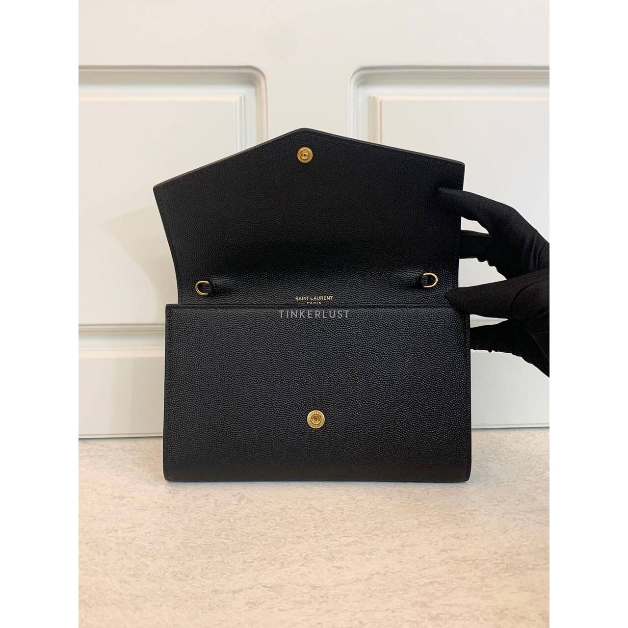 Yves Saint Laurent Uptown in Black GHW WOC Slingbag