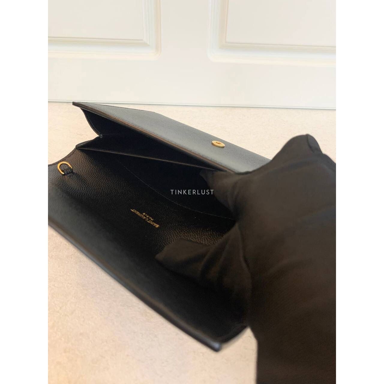 Yves Saint Laurent Uptown in Black GHW WOC Slingbag