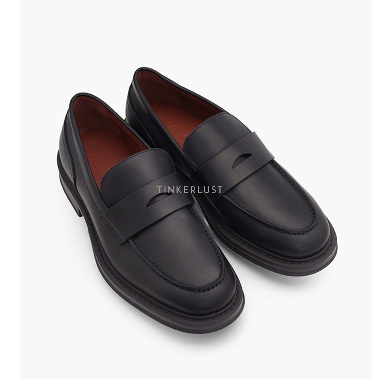 Loro Piana Men Travis Loafers in Black Calfskin