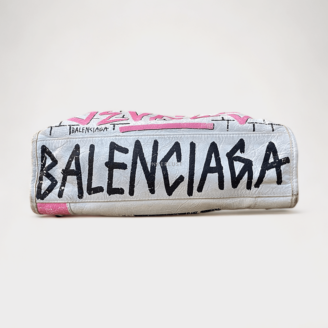 Balenciaga City Small Graffiti White Satchel Bag