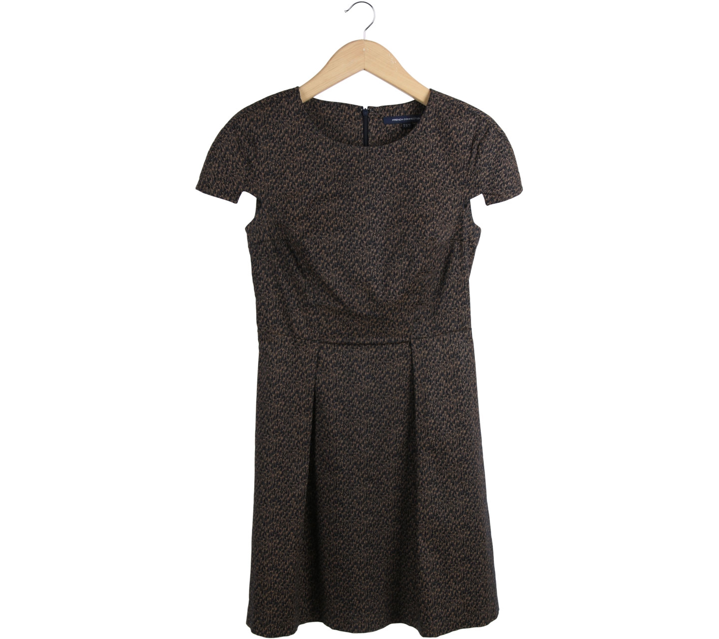 French Connection Brown And Black Patterned Mini Dress