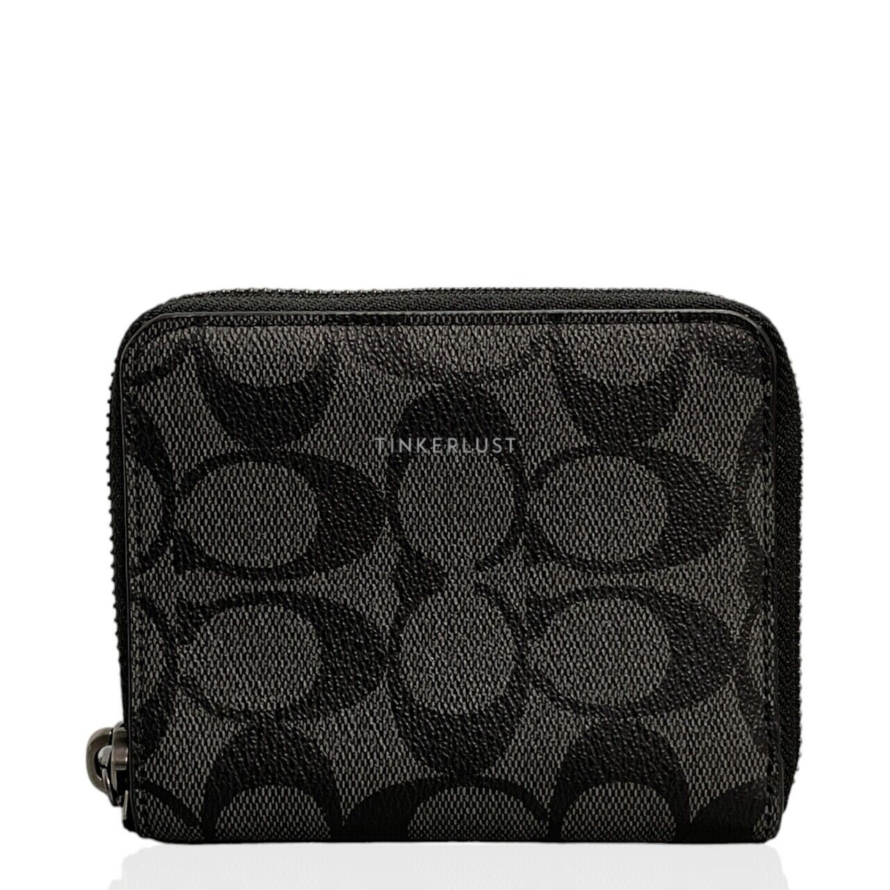 Coach Signature Medium Charcoal Zip Wallet