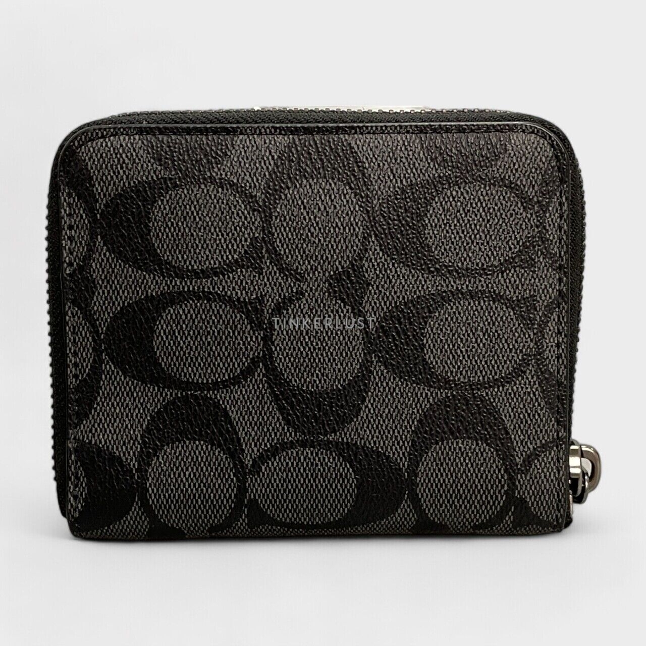 Coach Signature Medium Charcoal Zip Wallet