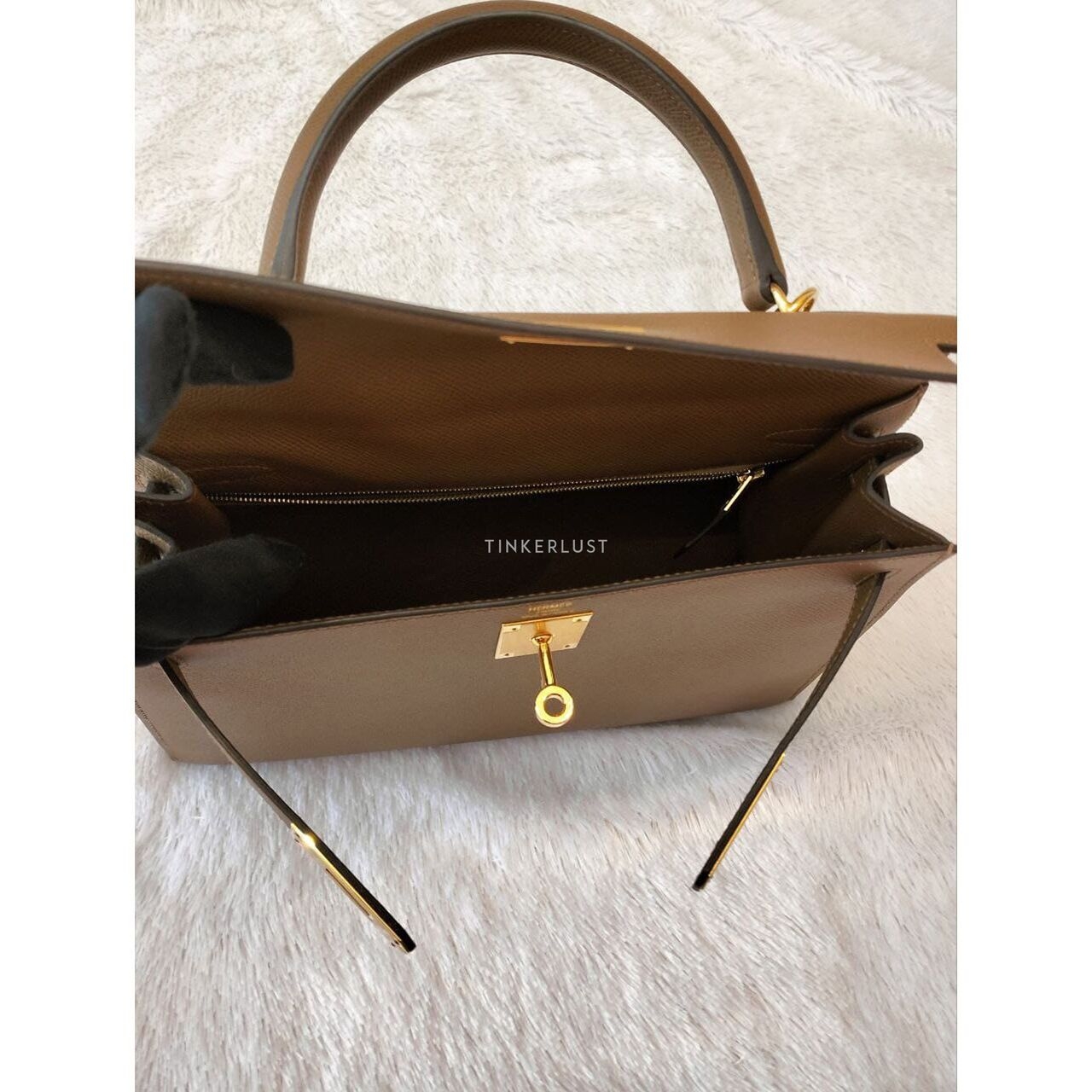 Hermes Kelly 28 Alezan Epsom Ghw Z Satchel Bag