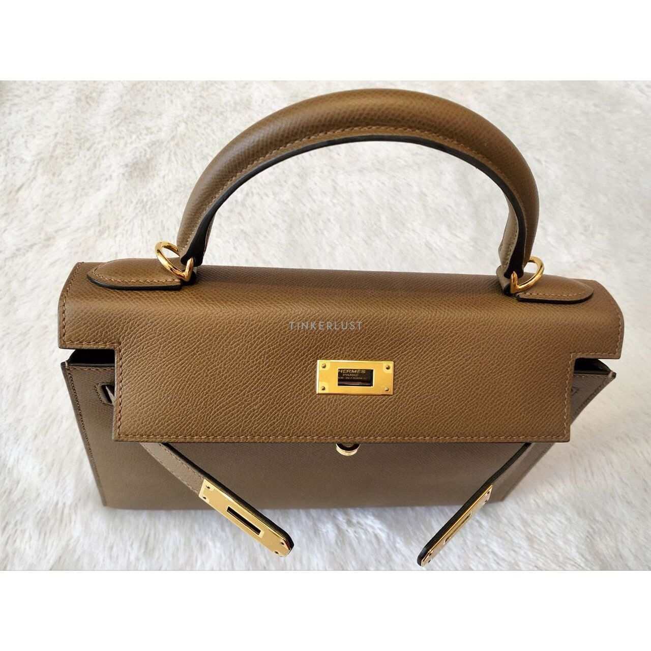 Hermes Kelly 28 Alezan Epsom Ghw Z Satchel Bag