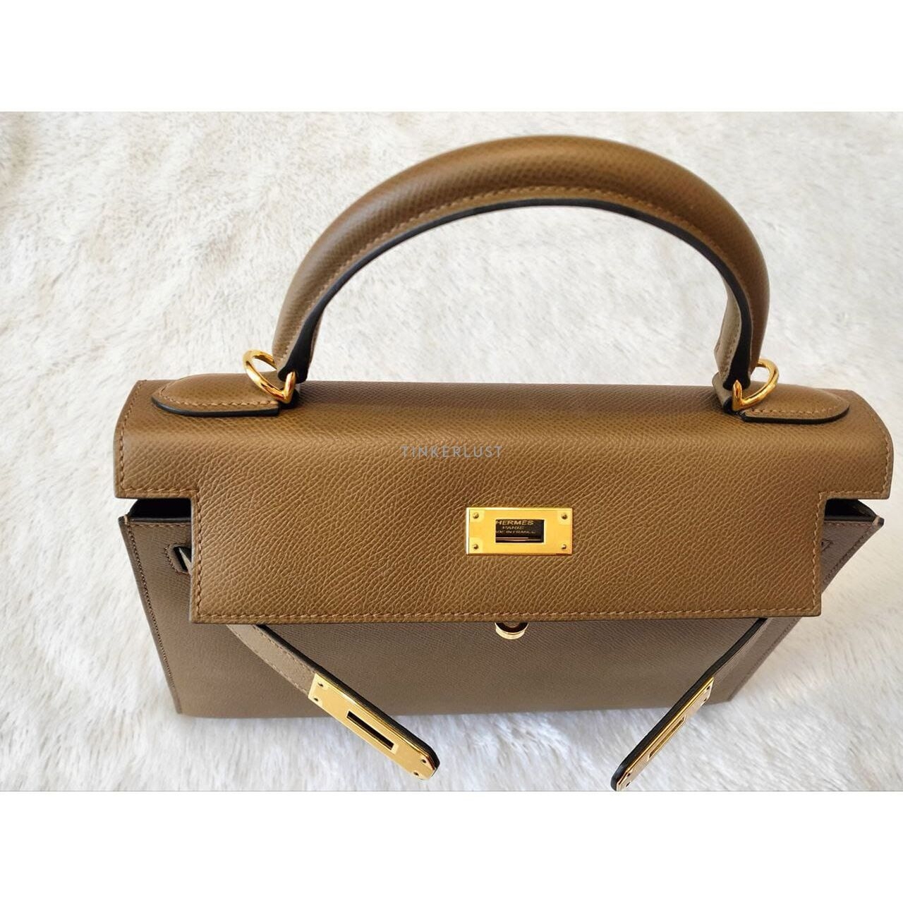 Hermes Kelly 28 Alezan Epsom Ghw Z Satchel Bag