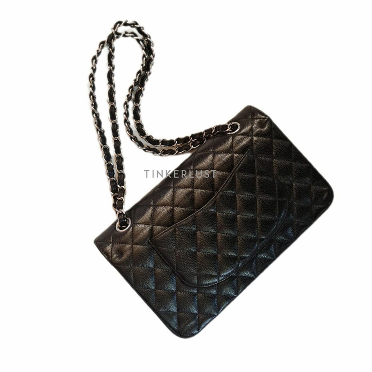 Chanel Medium Black Caviar Double Flap SHW Shoulder Bag