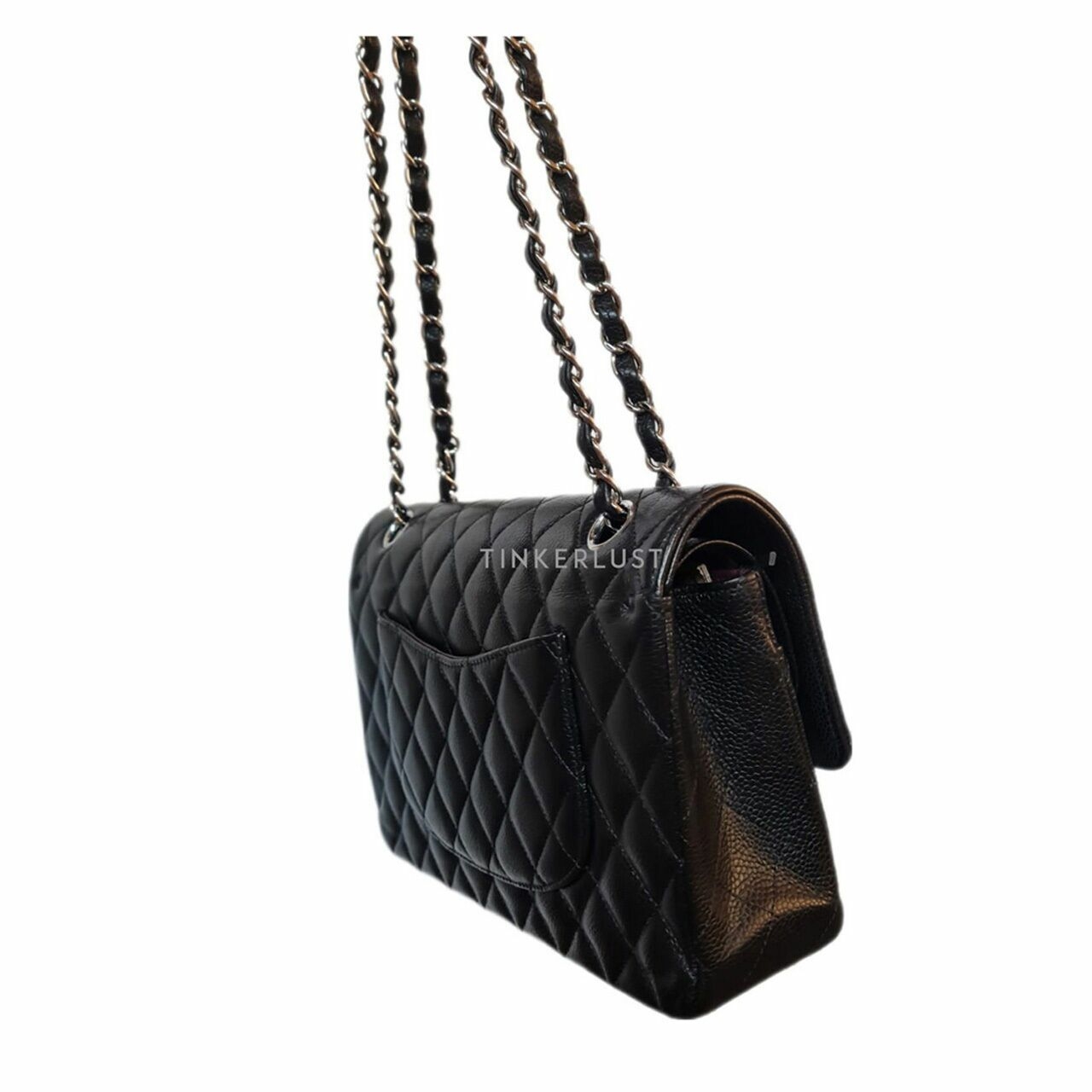 Chanel Medium Black Caviar Double Flap SHW Shoulder Bag