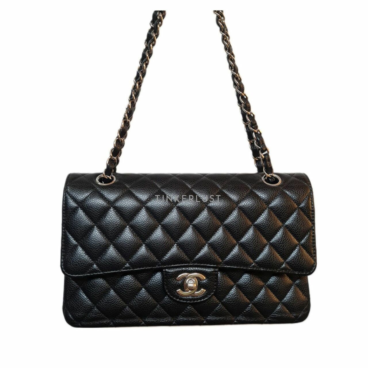 Chanel Medium Black Caviar Double Flap SHW Shoulder Bag