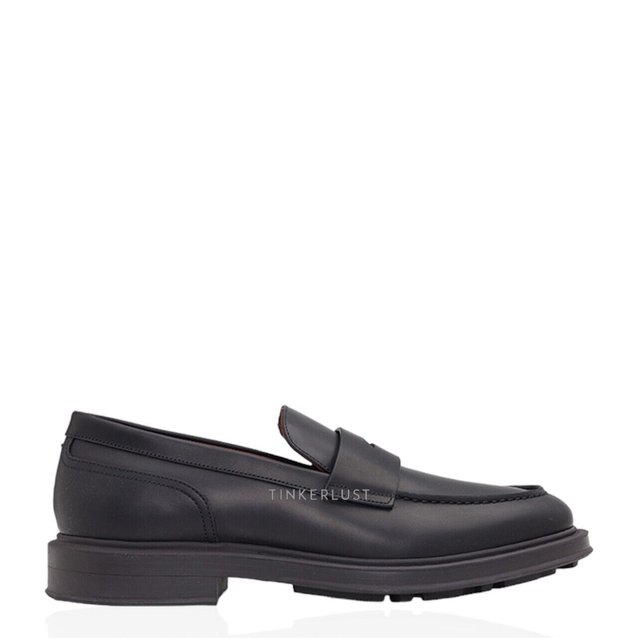 Loro Piana Men Travis Black Calfskin Loafers