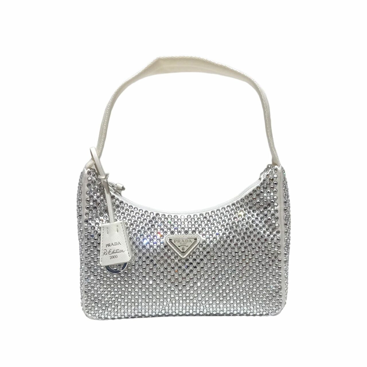 Prada Re-Edition Hobo Crystal White Handbag