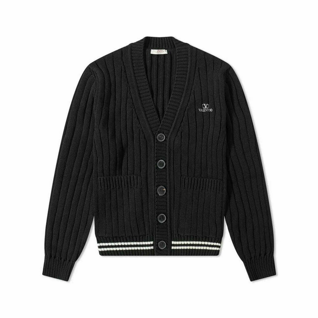 Valentino Garavani VLogo Knit Cardigan Black