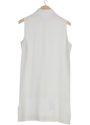 White Buttoned Down Sleeveless Shirt