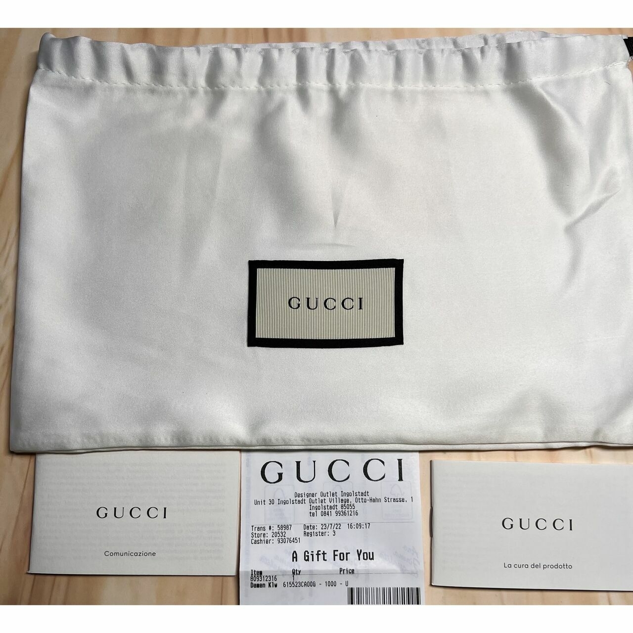 Gucci black interlocking WOC wallet on chain