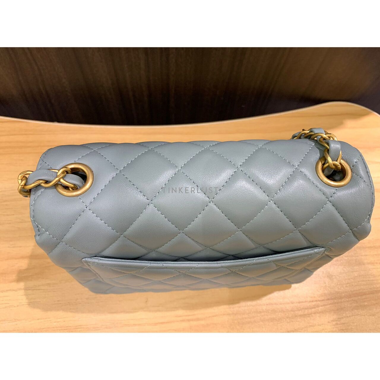 Chanel Flap Bag Light Grey Chip GHW Sling Bag