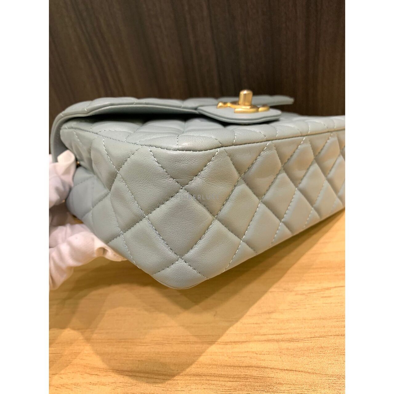 Chanel Flap Bag Light Grey Chip GHW Sling Bag