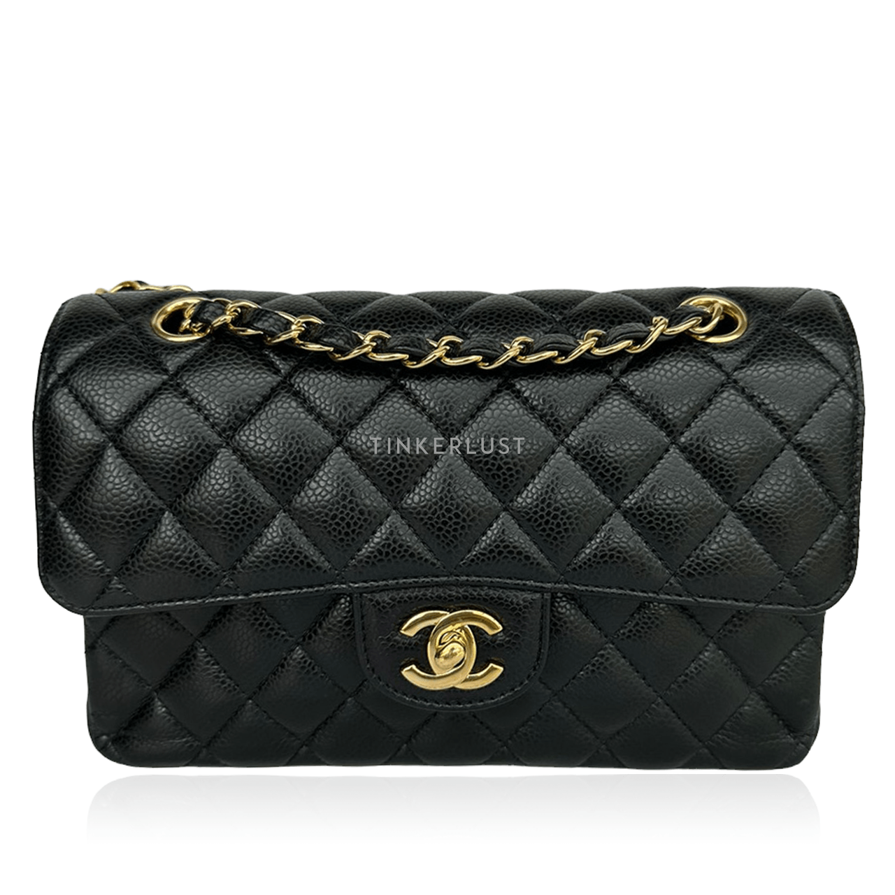 Chanel Classic Small Black Caviar Double Flap GHW Shoulder Bag