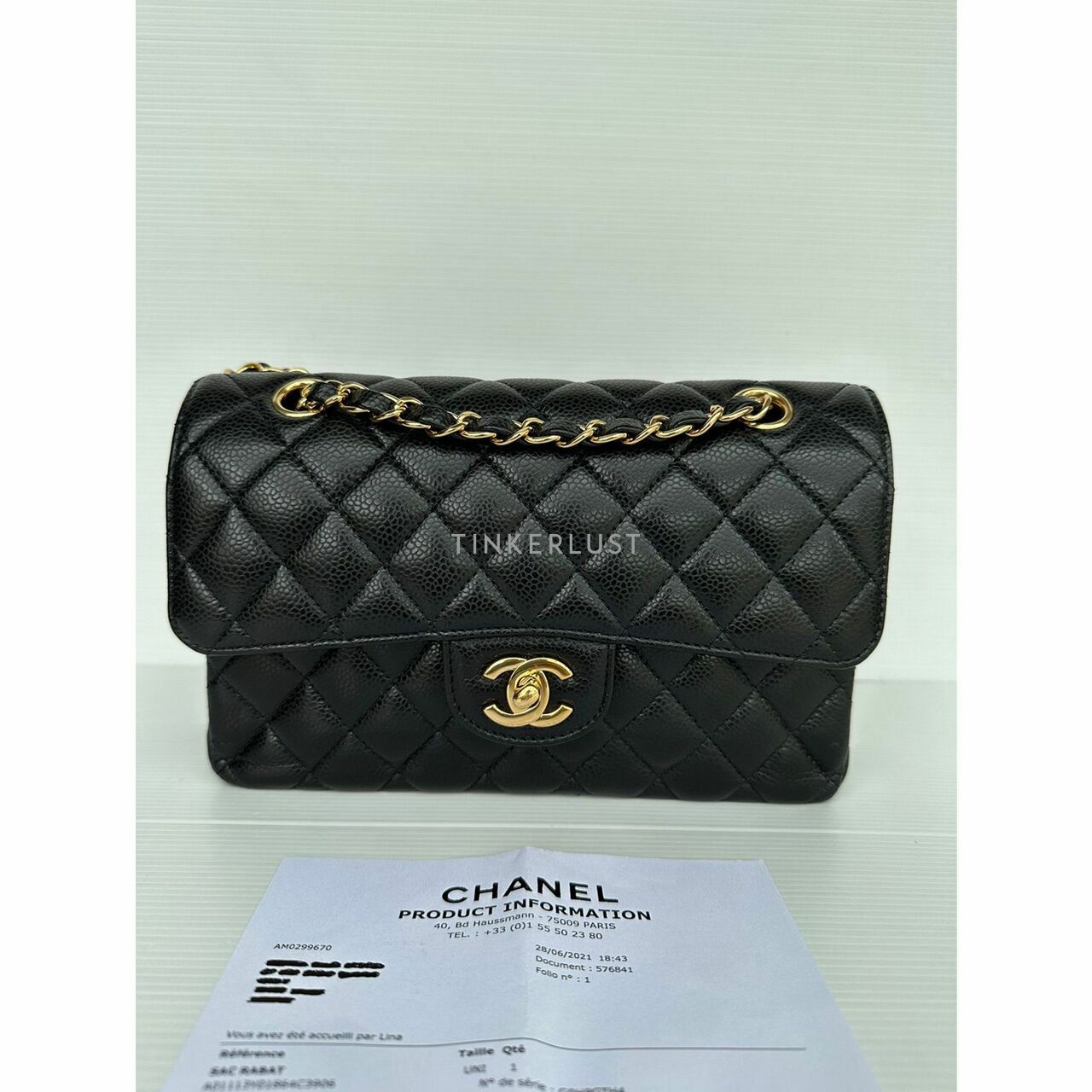 Chanel Classic Small Black Caviar Double Flap GHW Shoulder Bag