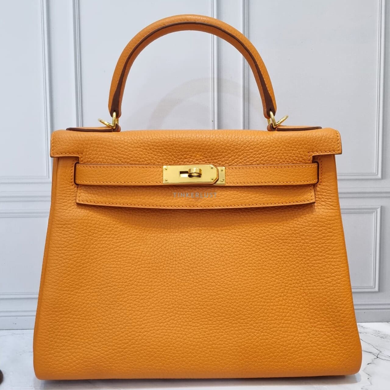 Hermes Kelly 28 Togo Feu Orange GHW #T Satchel Bag