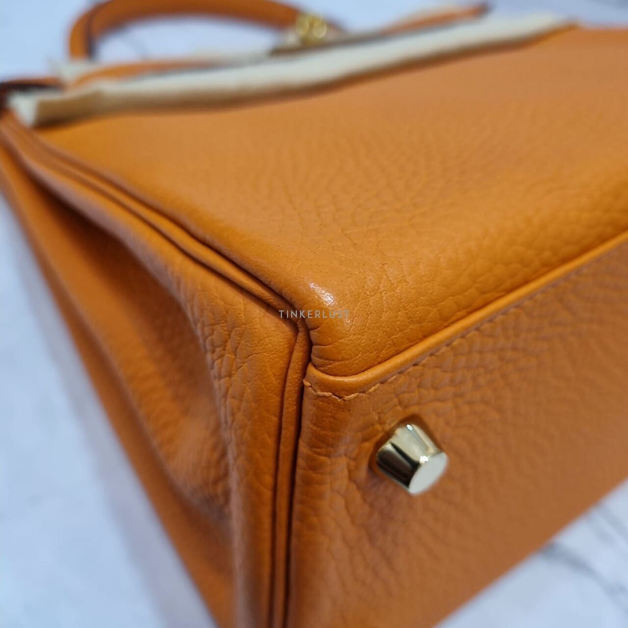 Hermes Kelly 28 Togo Feu Orange GHW #T Satchel Bag