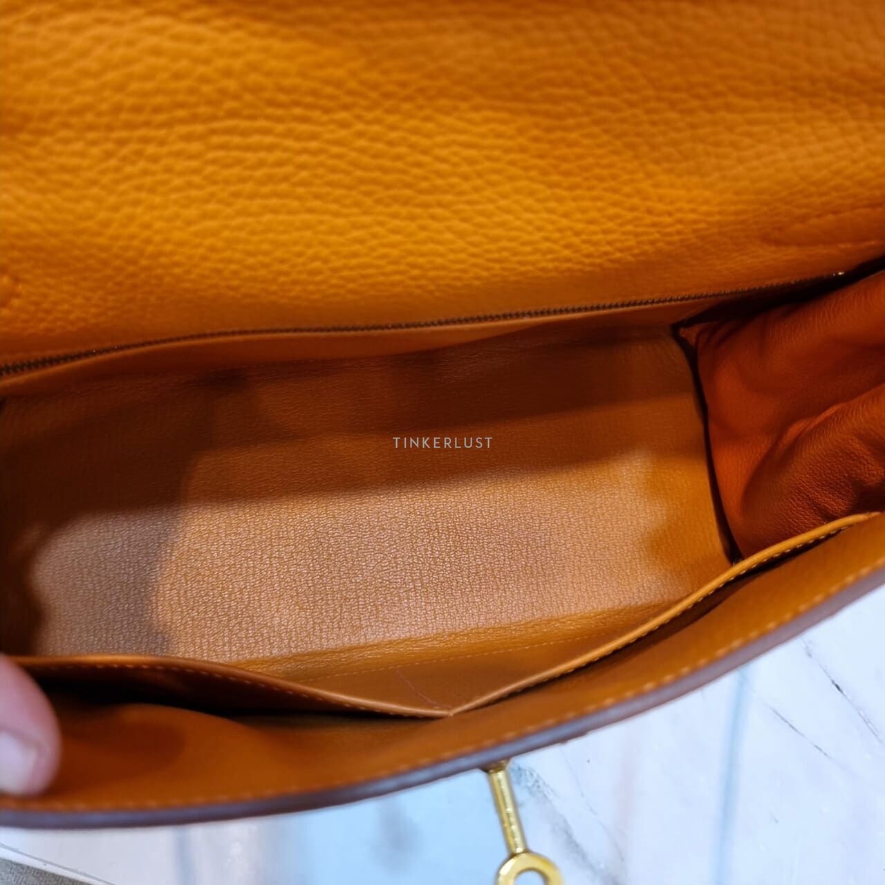 Hermes Kelly 28 Togo Feu Orange GHW #T Satchel Bag