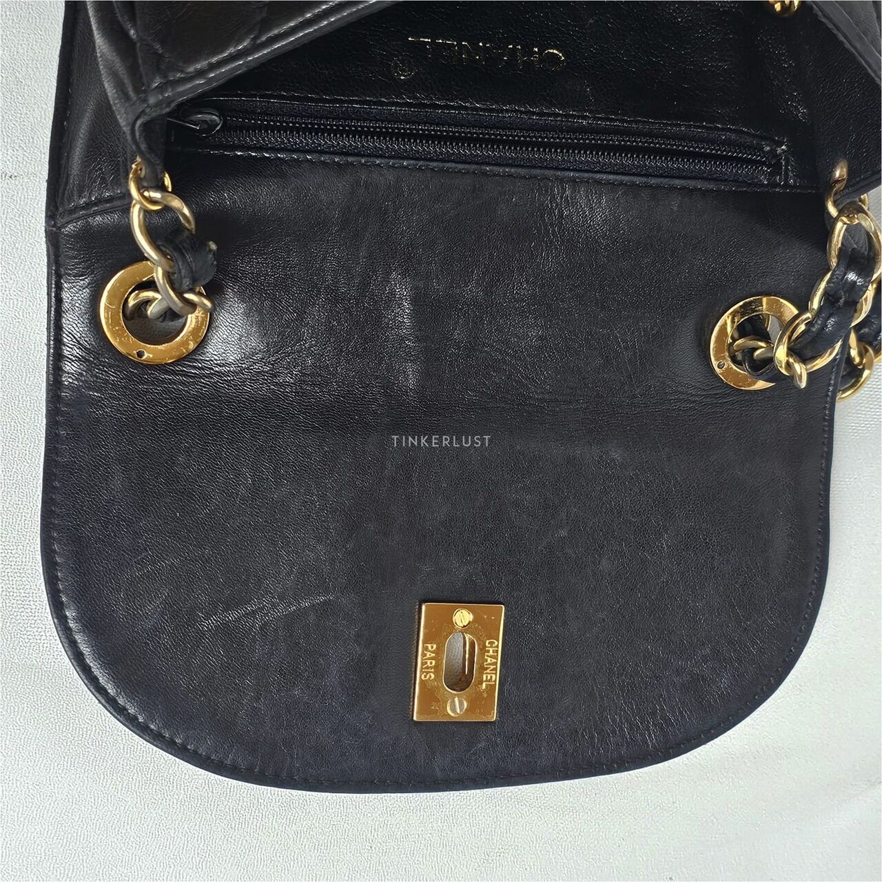 Chanel Vintage Black Lambskin GHW Sling Bag