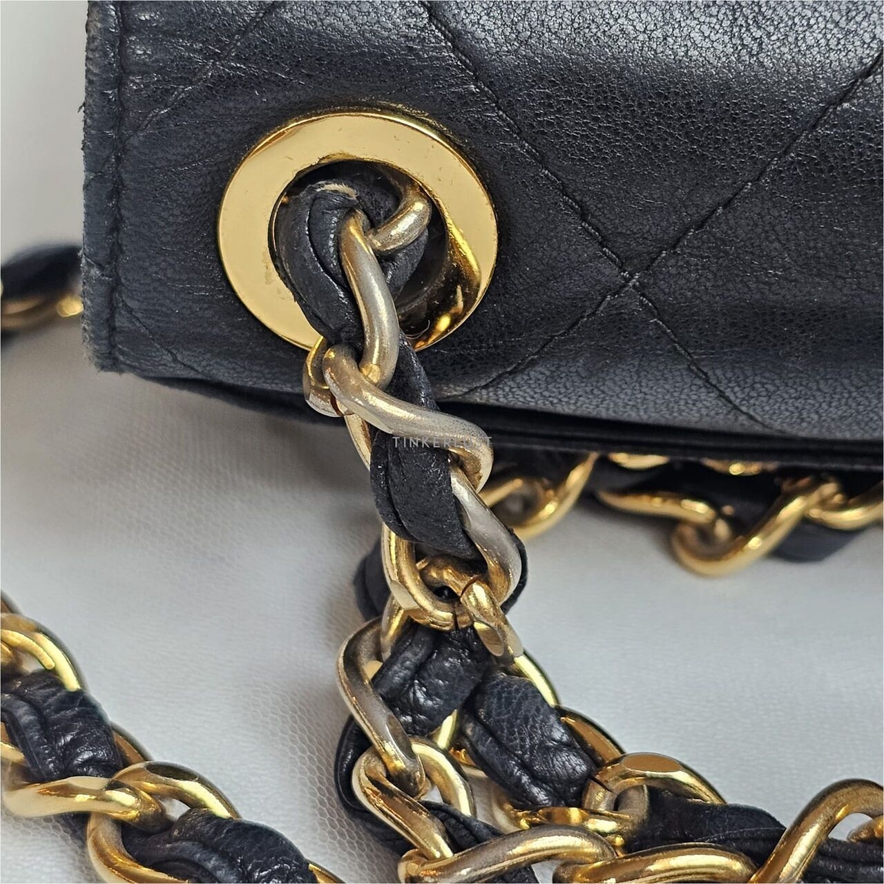 Chanel Vintage Black Lambskin GHW Sling Bag