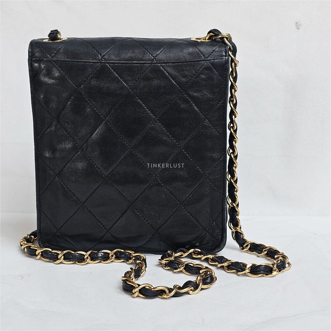 Chanel Vintage Black Lambskin GHW Sling Bag