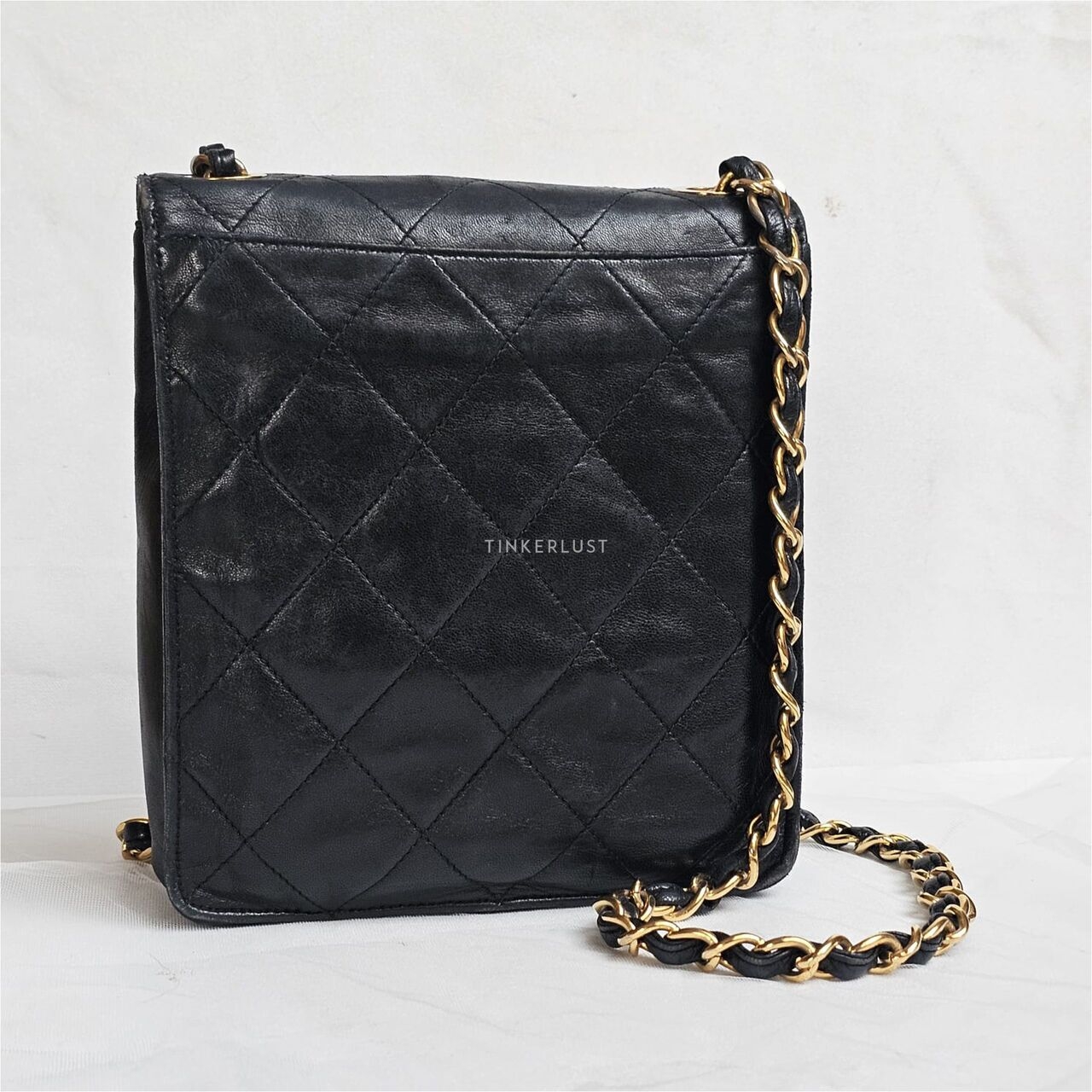 Chanel Vintage Black Lambskin GHW Sling Bag