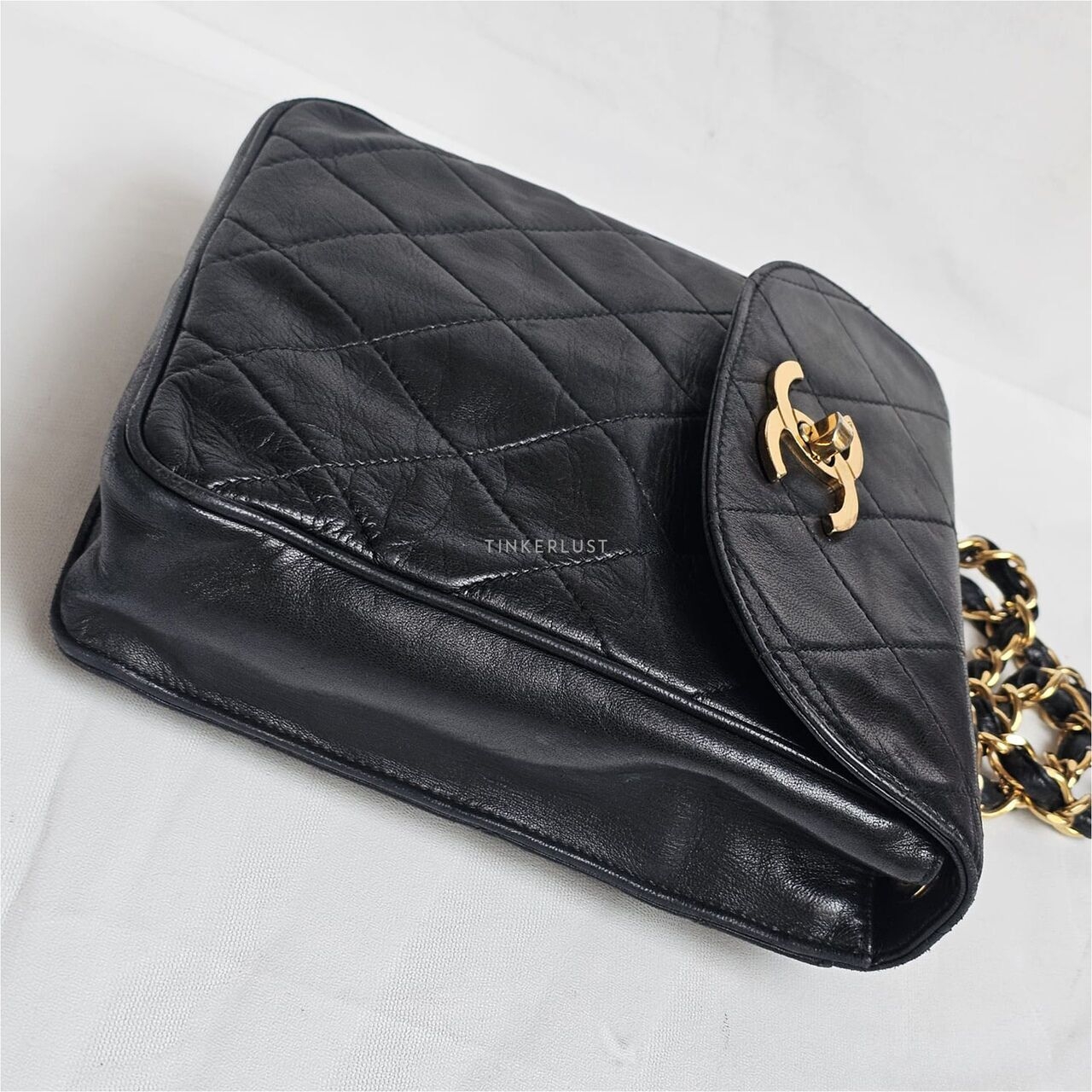 Chanel Vintage Black Lambskin GHW Sling Bag