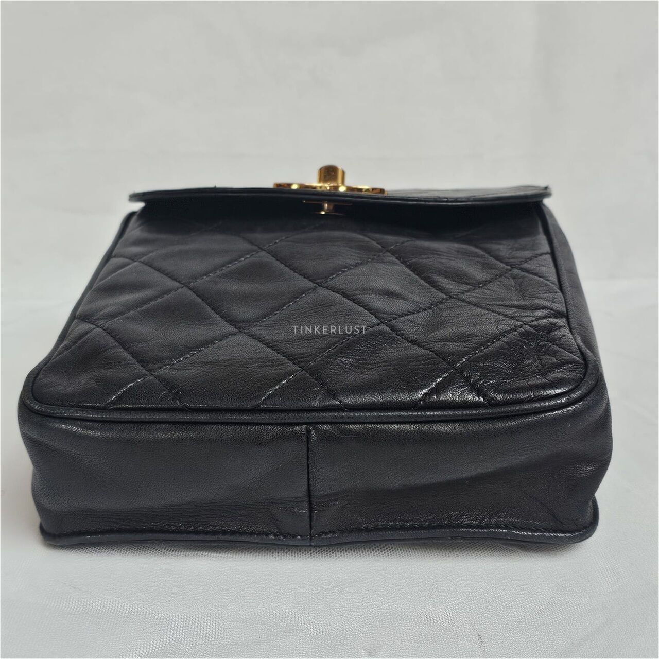 Chanel Vintage Black Lambskin GHW Sling Bag