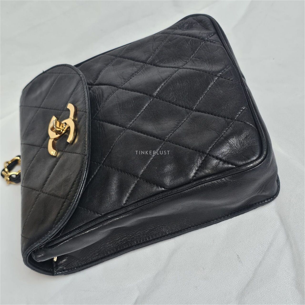 Chanel Vintage Black Lambskin GHW Sling Bag