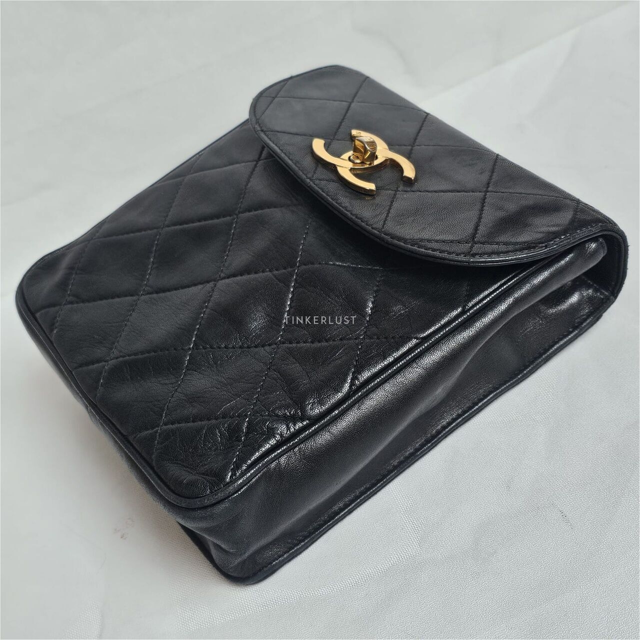 Chanel Vintage Black Lambskin GHW Sling Bag