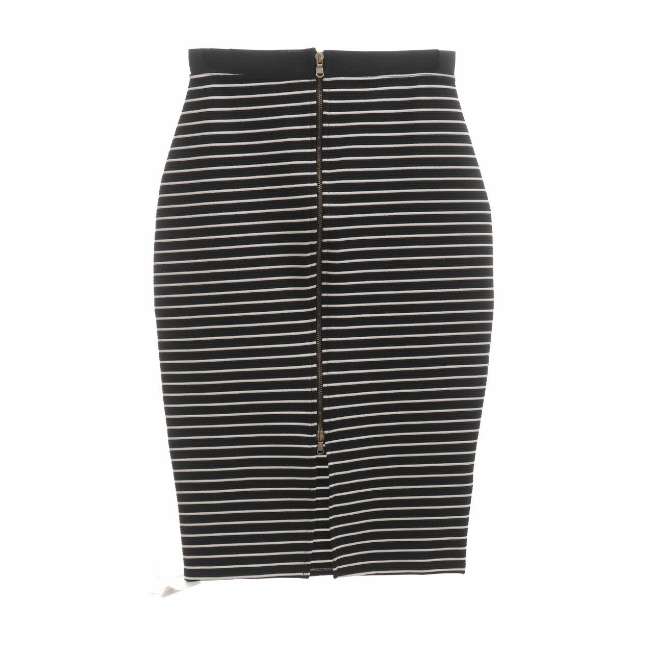 River Island Black & White Stripes Midi Skirt