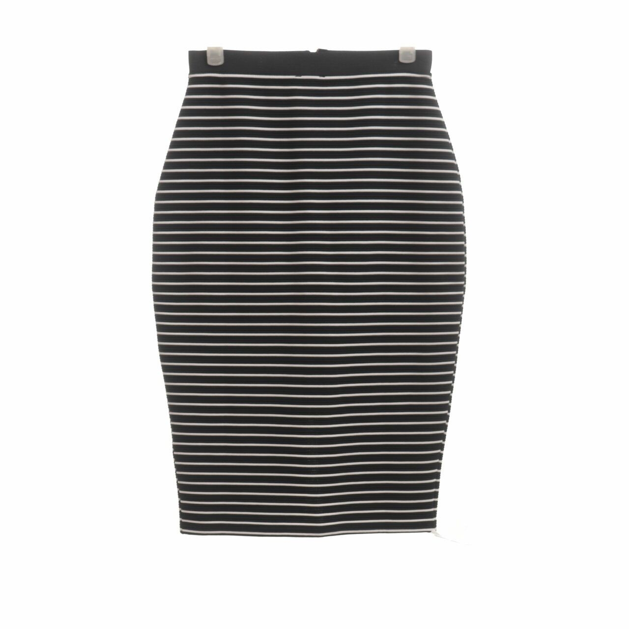 River Island Black & White Stripes Midi Skirt