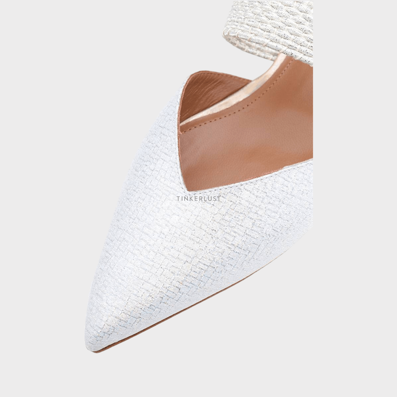 Malone Souliers Maisie Flat Pumps in Silver/Silver Glittered	