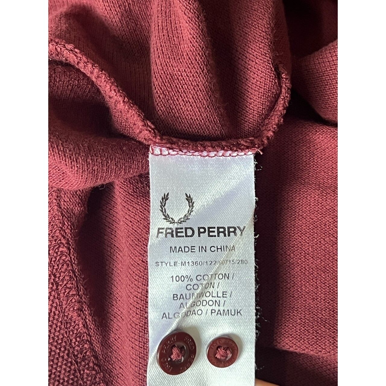 Fred Perry Overdyed Gingham Trim Polo T-Shirt