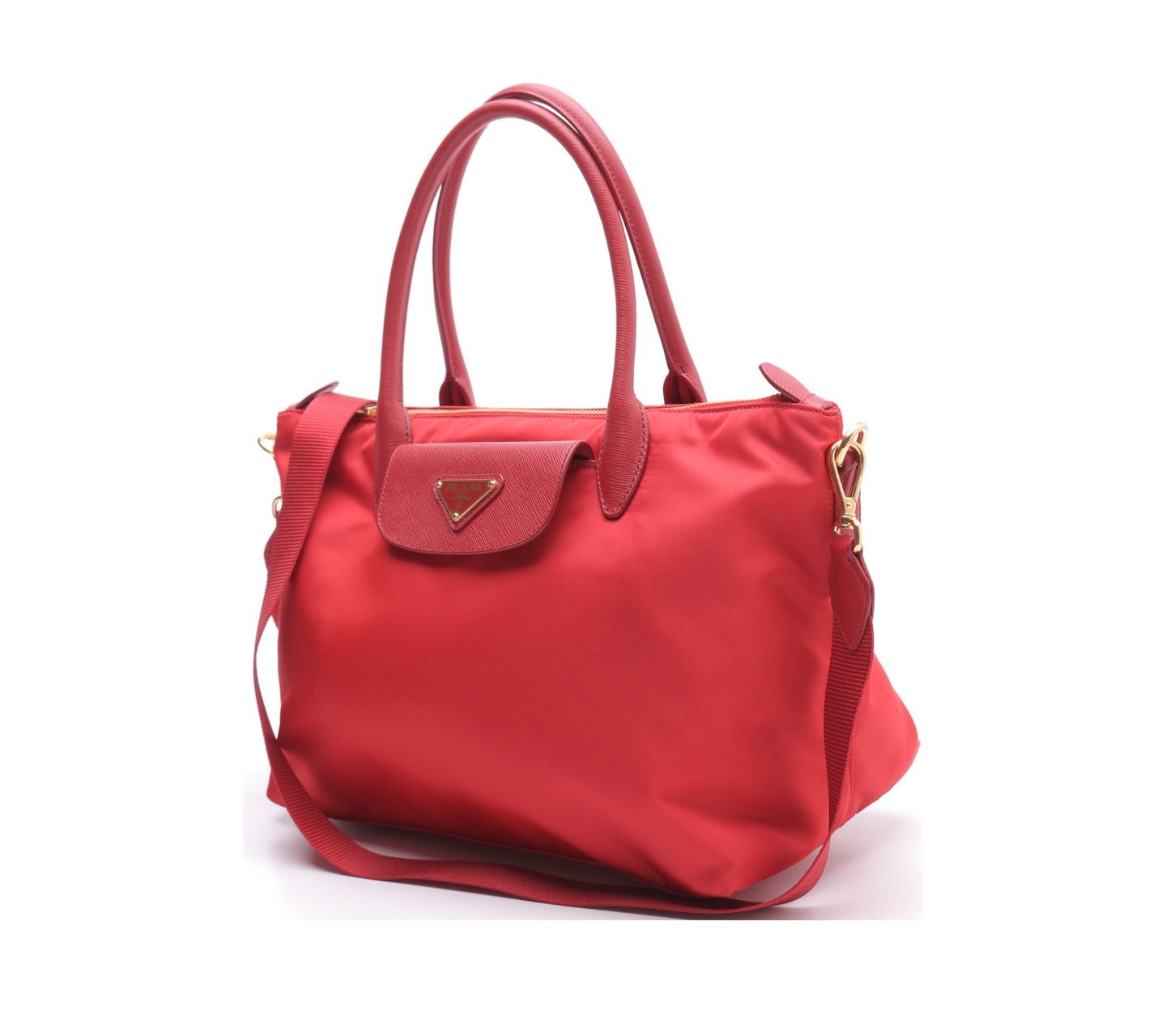 Prada Red Nylon Satchel