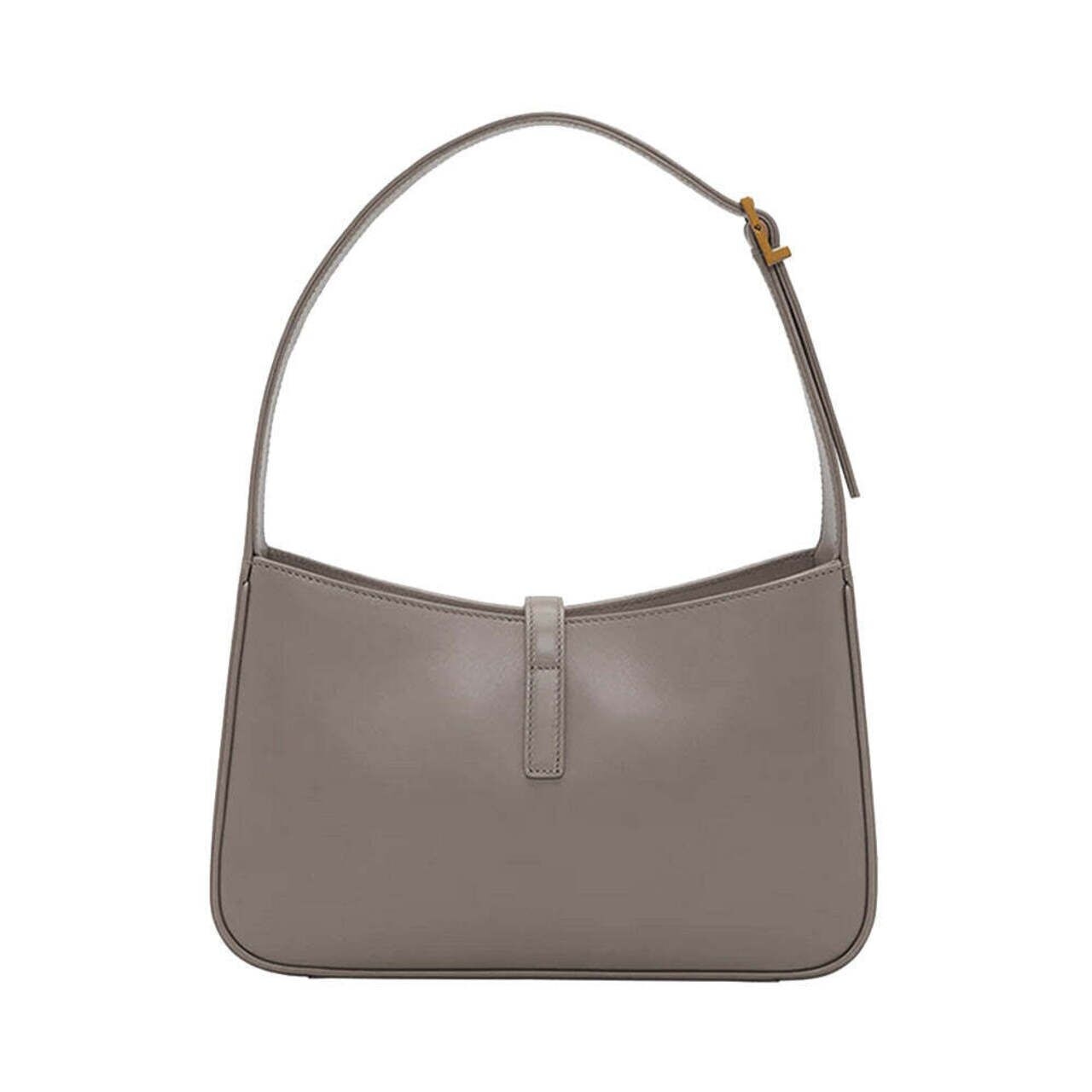 Saint Laurent Le 5 À 7 Hobo Bag in Smooth Leather Greyish Brown Ghw