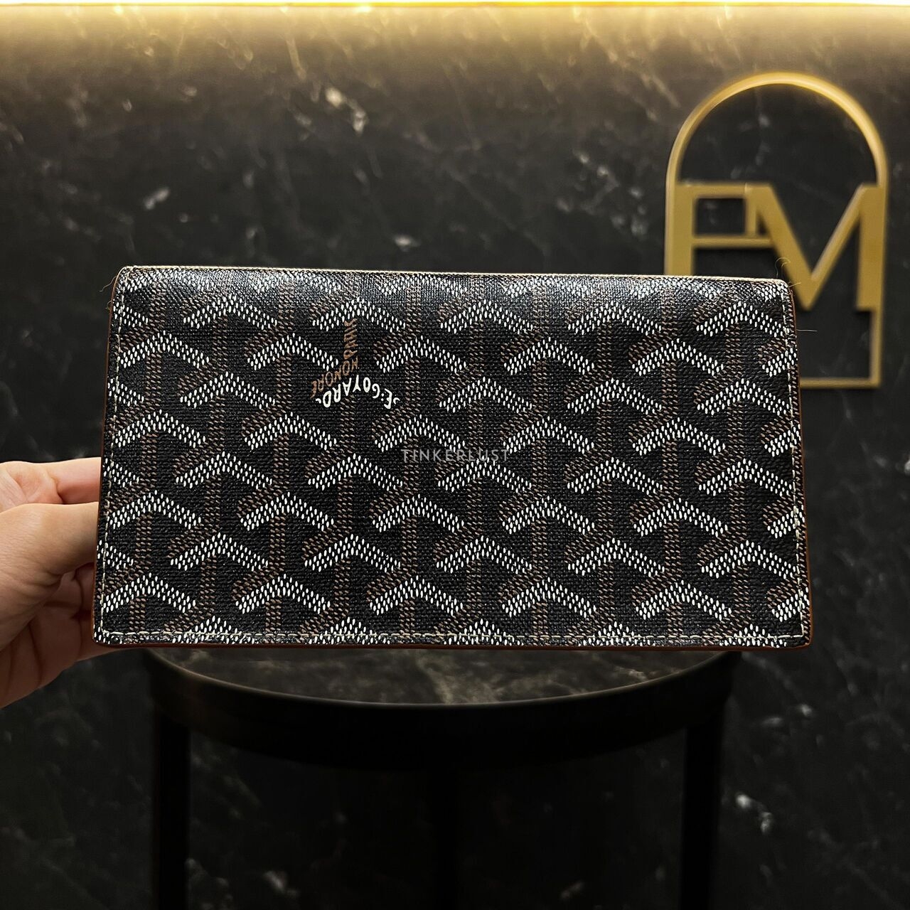 Goyard Richelieu Black Tan Long Wallet