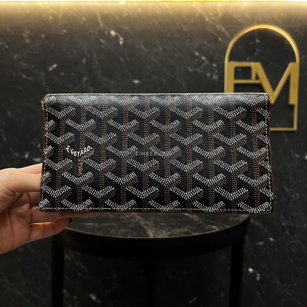 Goyard Richelieu Black Tan Long Wallet