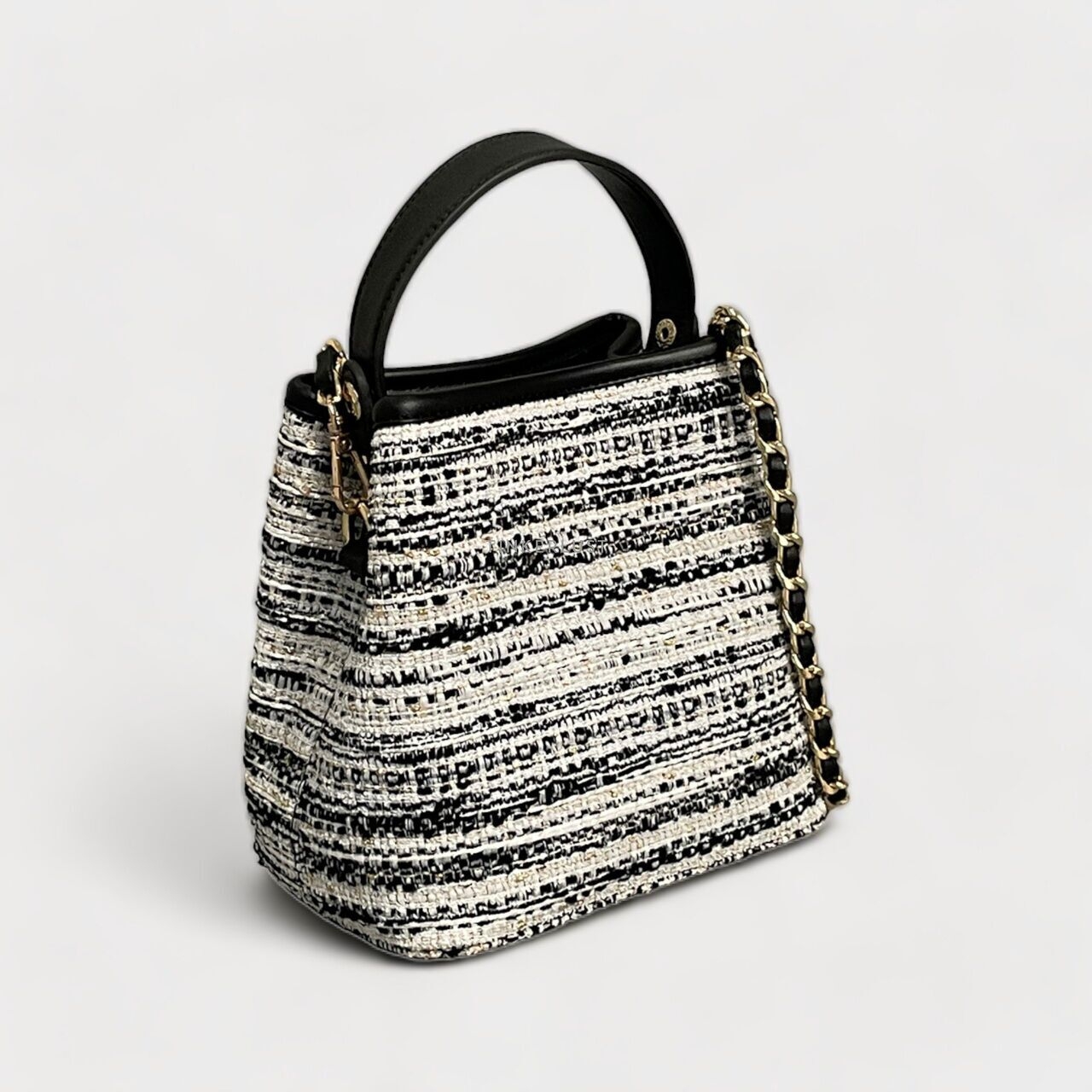 SNY the Label Black & White Lyra Tweed Bag