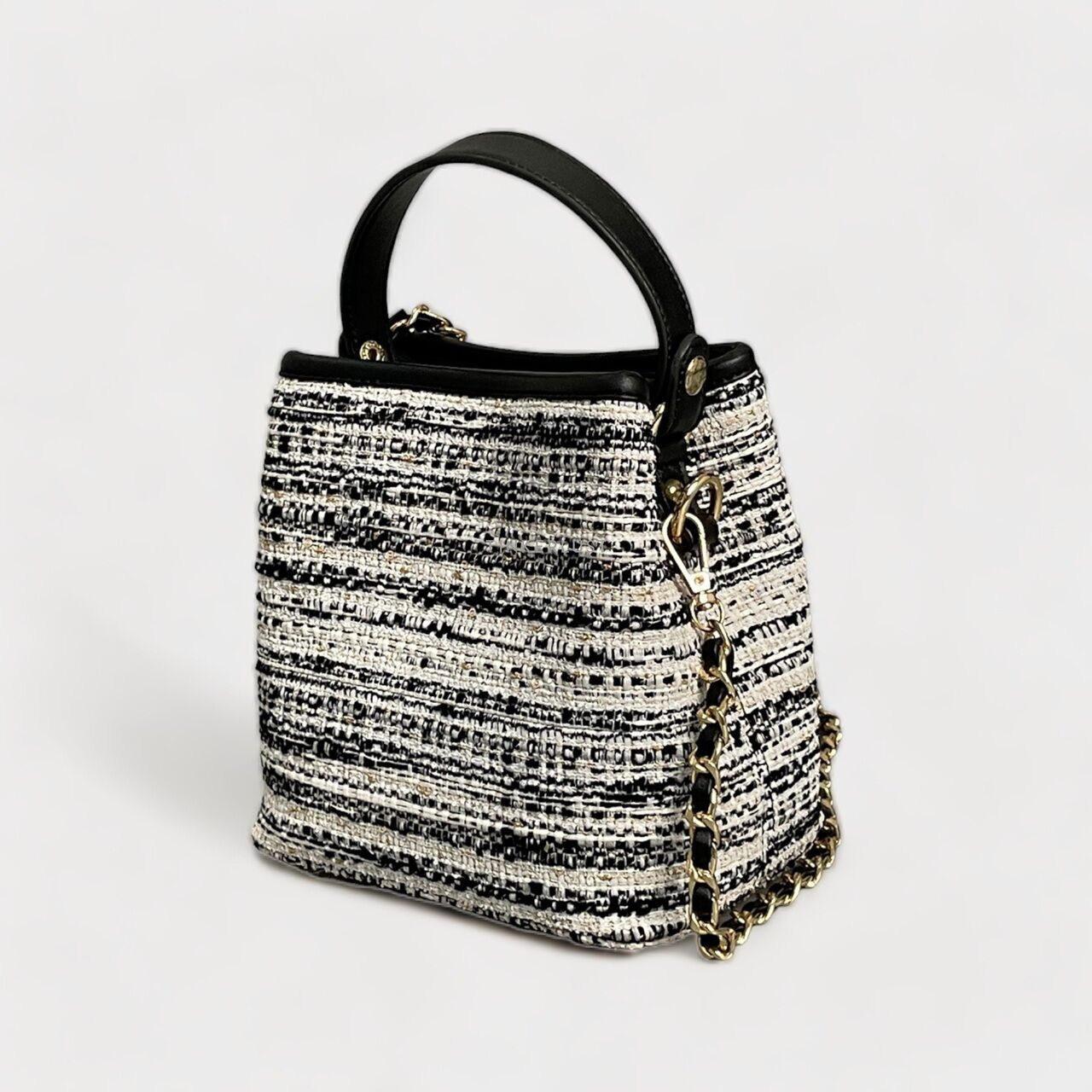 SNY the Label Black & White Lyra Tweed Bag