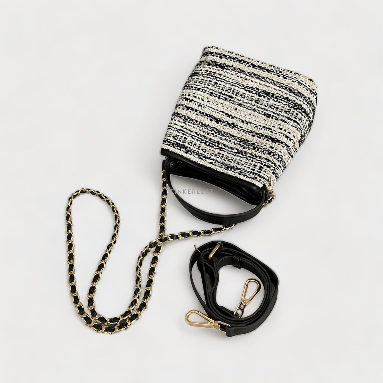 SNY the Label Black & White Lyra Tweed Bag