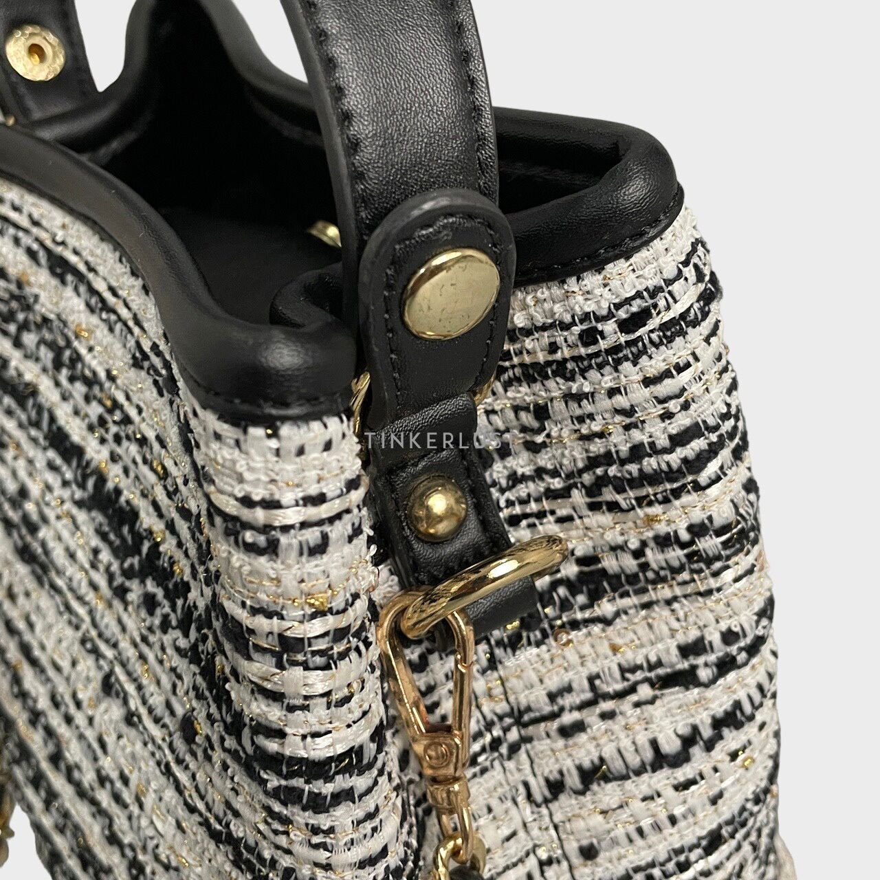 SNY the Label Black & White Lyra Tweed Bag