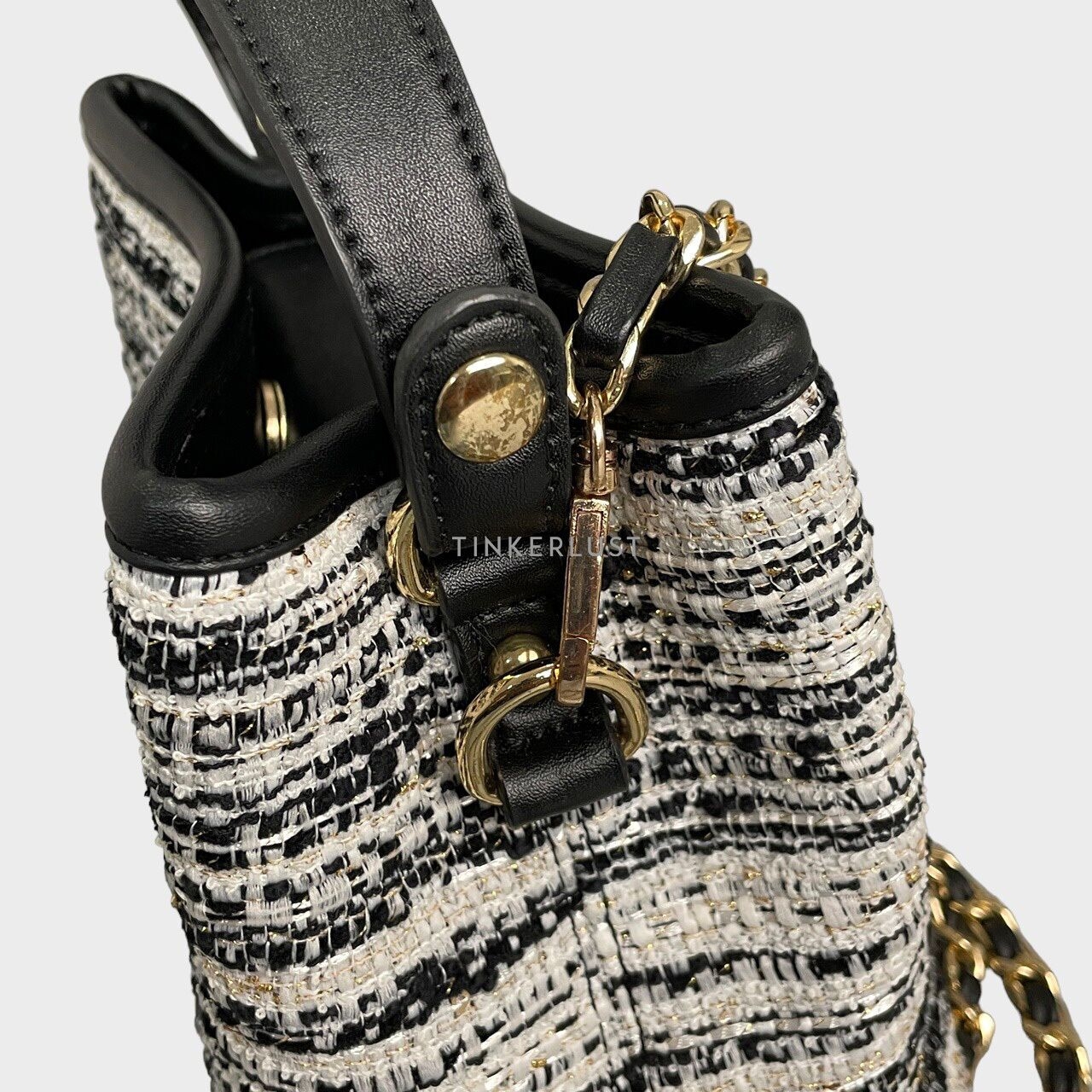 SNY the Label Black & White Lyra Tweed Bag