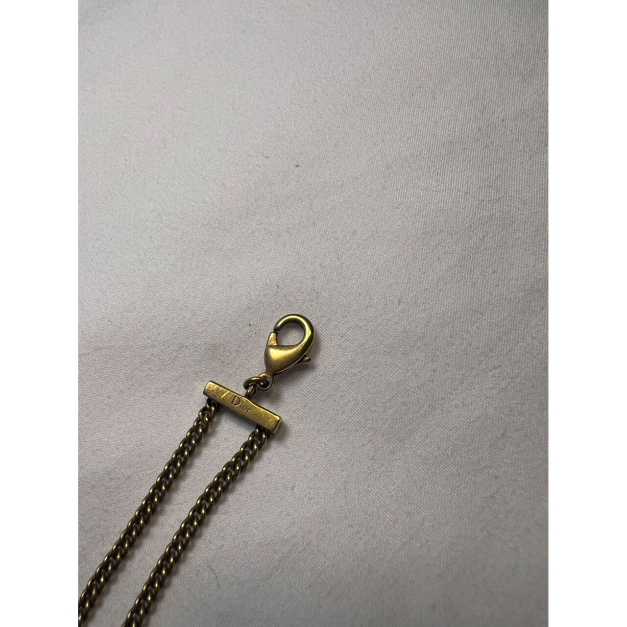 Christian Dior J'Adior  Aged Gold Metal Choker Necklace