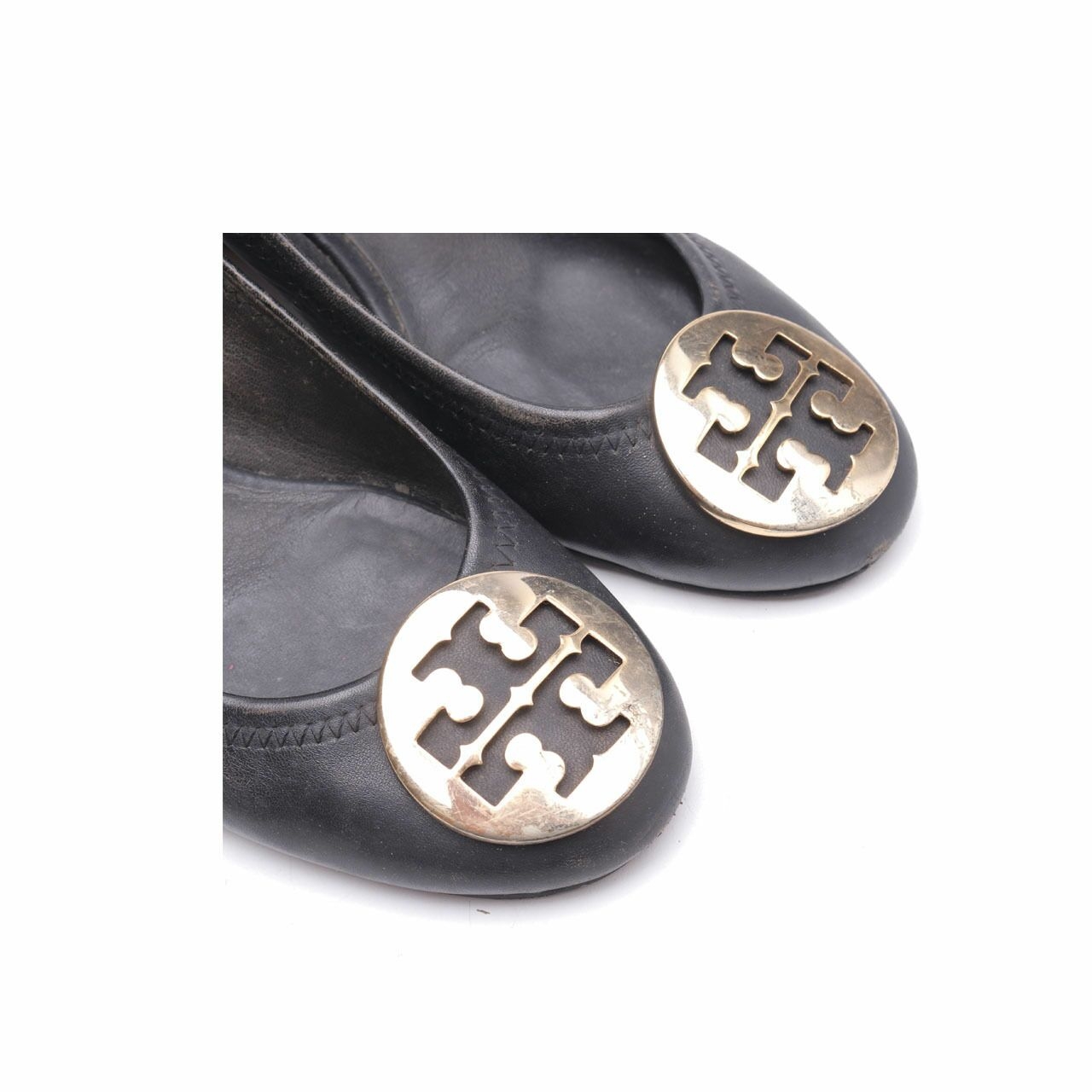 Tory Burch Black Leather Wedges