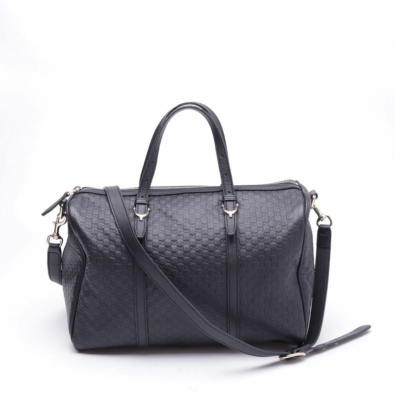 Gucci soft microguccissima nice medium boston black Satchel Bag